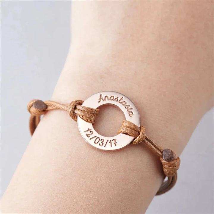 BowLift | Personalized Name Disc Rope Bracelet