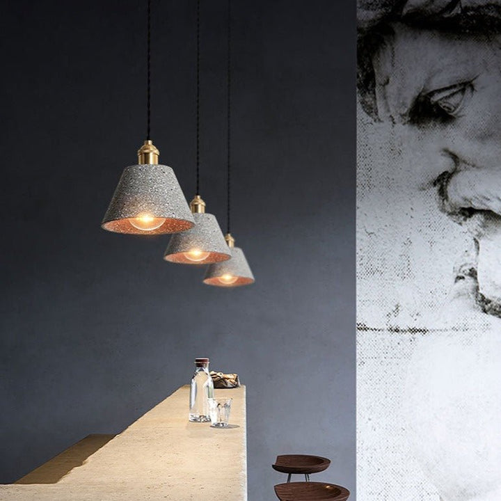 BowLift | UrbanLume – Modern Cement Hanging Lamp