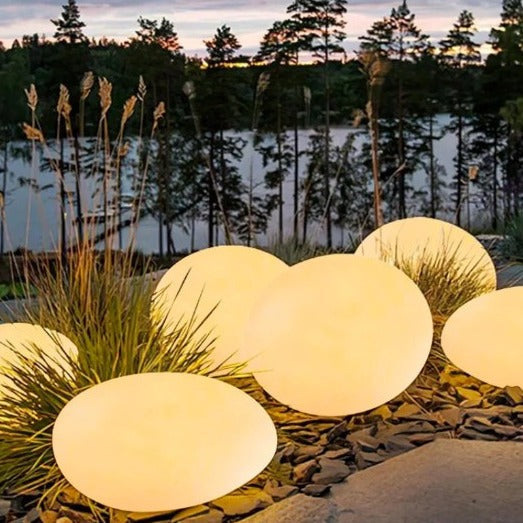 BowLift | Cobblestone LED Garden Light Fixture - Solar-Powered Outdoor Lighting for Pathways & Landscapes