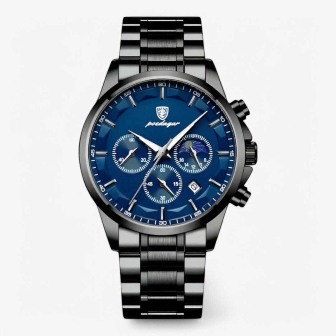 BowLift | Men’s Leather Strap Chronograph Watch with Date