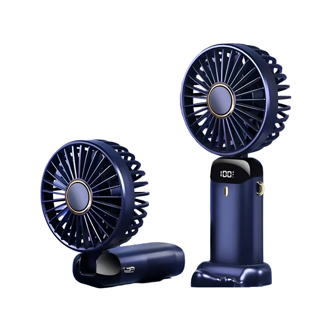 BowLift | Rechargeable Handheld Mini Fan | 5-Speed, 90-Degree Adjustable & Quiet for Office, Home & Outdoor Use