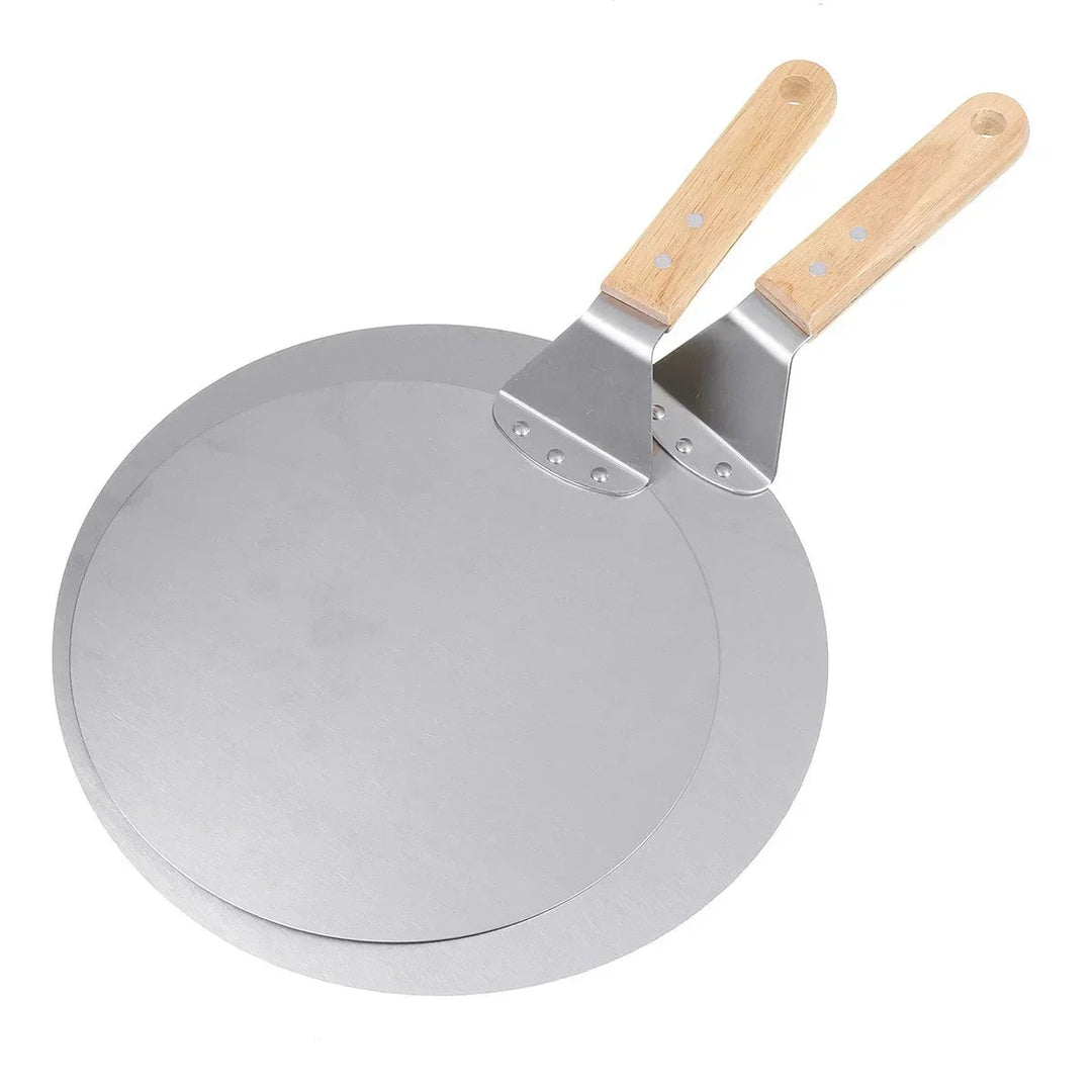 Pizza shovel stainless steel with wooden handle – Round | Bowlift
