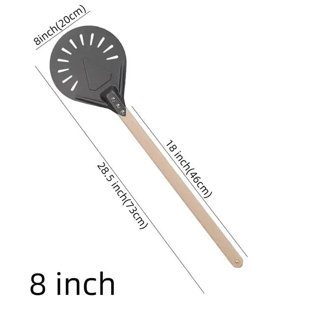 Pizza Shovel Turning Paddle Round Pizza Tool Wooden Handle Nonstick | Bowlift