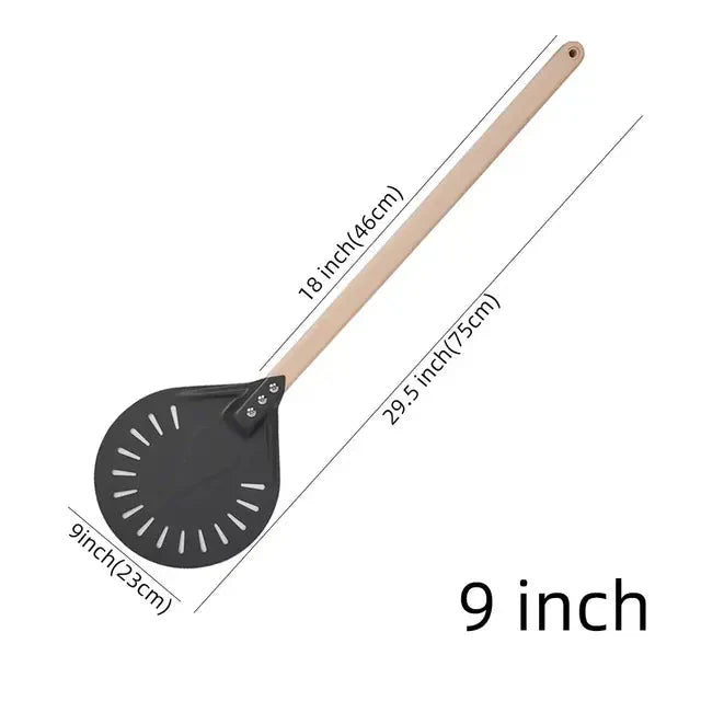Pizza Shovel Turning Paddle Round Pizza Tool Wooden Handle Nonstick | Bowlift