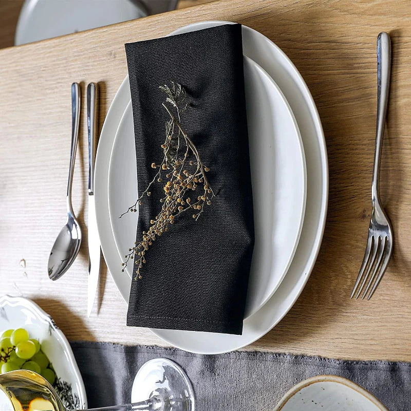 Plain Color Polyester Table Napkins Thickened Reusable Placemats | Bowlift