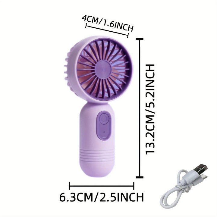 1PC Mini Portable Fan, USB Rechargeable, With 3 Speeds - Handheld Fan For Men And Women - Perfect For Office, Outdoor, Travel, And Camping | Bowlift