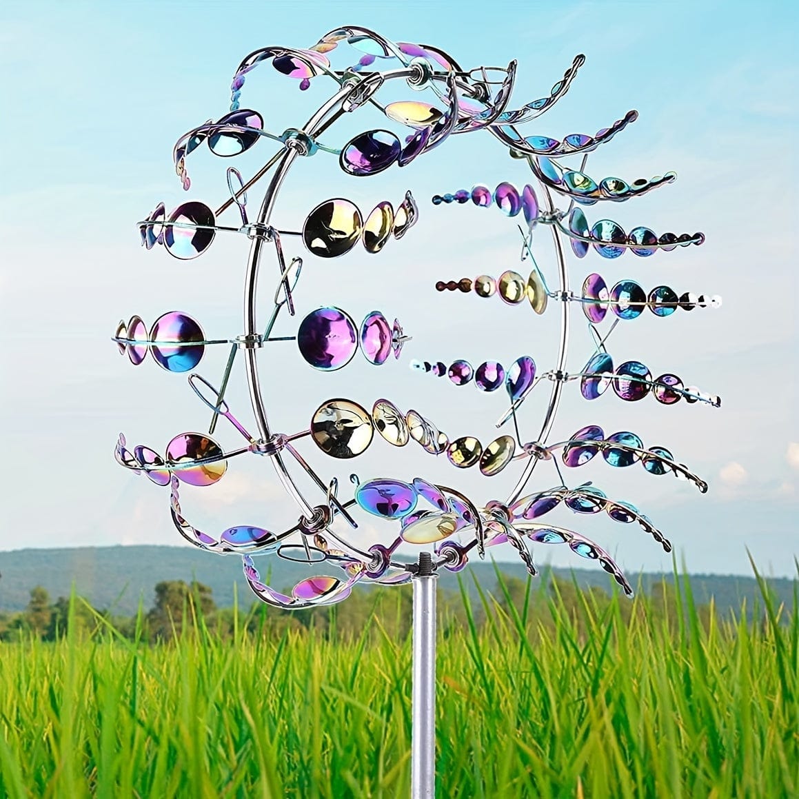 BowLift | 1 Piece Magical Metal Windmill, 3D Metal Outdoor Wind Chime for Yard and Garden, Unique Metal Kinetic Wind Sculptures & Wind Chime, Wind Catcher Metal Outdoor Lawn Terrace Decoration Wind Sculpture