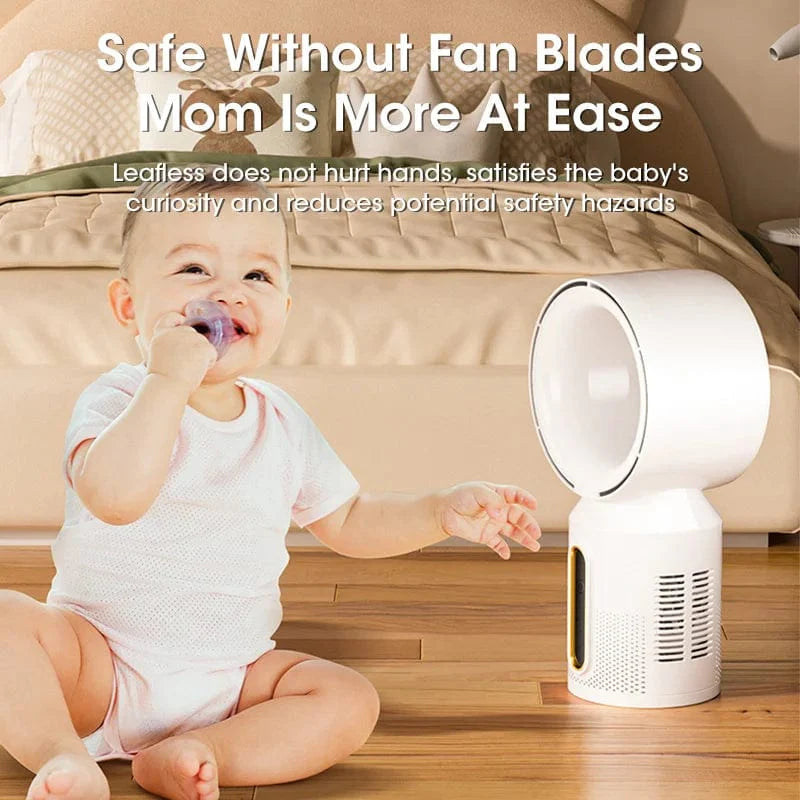 Desktop Bladeless Electric Fan Table Fan 5 Speed Tower Fan For Baby Cooler Air Conditioner USB Rechargeable Cooler Fan | Bowlift