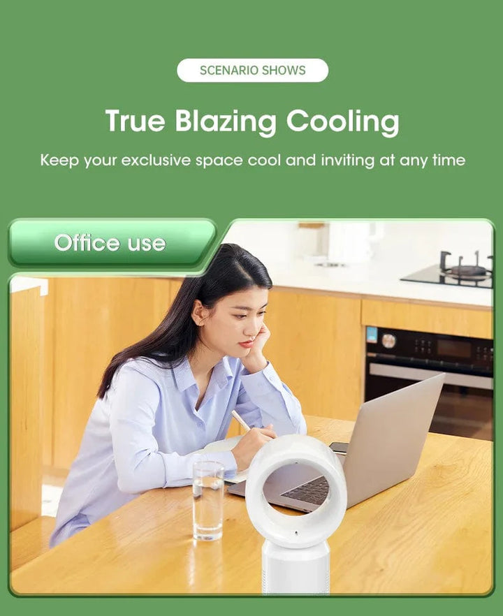 Desktop Bladeless Electric Fan Table Fan 5 Speed Tower Fan For Baby Cooler Air Conditioner USB Rechargeable Cooler Fan | Bowlift