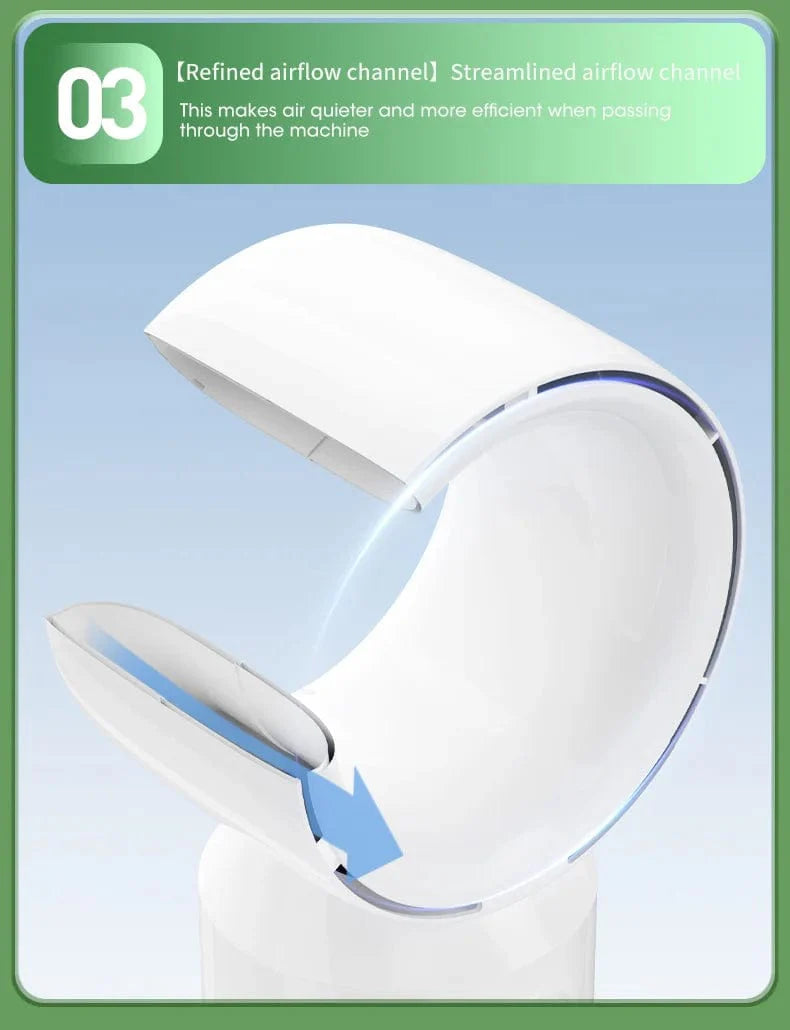 Desktop Bladeless Electric Fan Table Fan 5 Speed Tower Fan For Baby Cooler Air Conditioner USB Rechargeable Cooler Fan | Bowlift