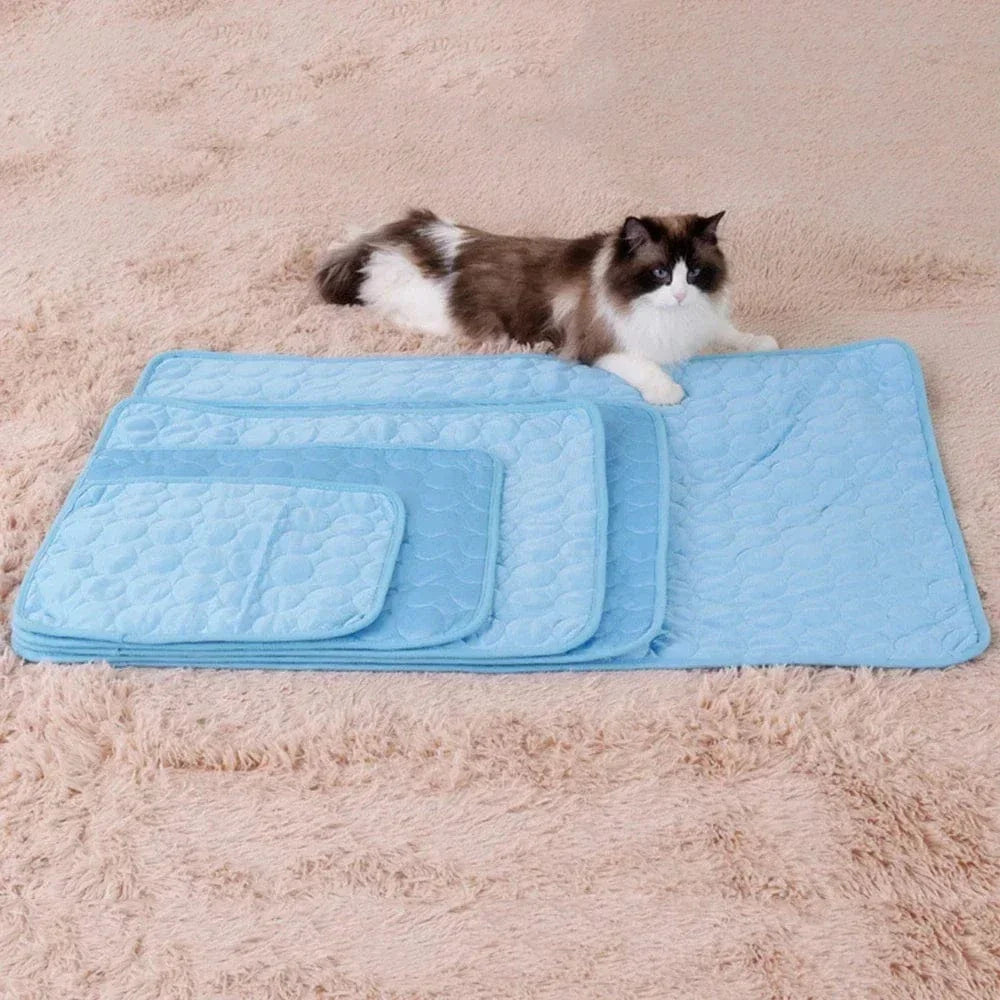 Dog Cooling Pad Ice Silk Fabric Self Cooling Gel Breathable Washable Summer Pet Mat for Dogs Cats Sofa Kennel Bed Comfortable La | Bowlift
