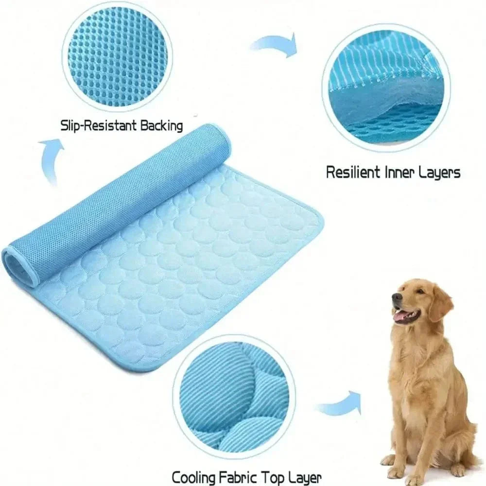 Dog Cooling Pad Ice Silk Fabric Self Cooling Gel Breathable Washable Summer Pet Mat for Dogs Cats Sofa Kennel Bed Comfortable La | Bowlift