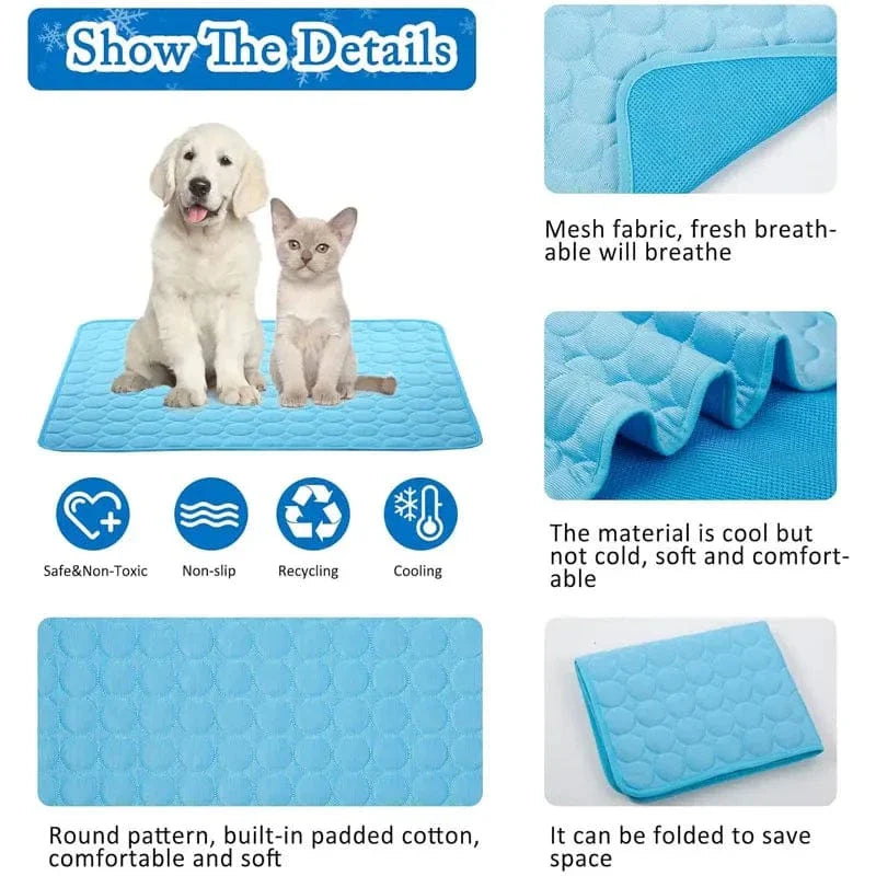Dogs Self Cooling Mat Pet Cat Cooling Mat And Sleeping Pad For Pets Summer Cool Pads Blanket Washable Ice Silk Breathable Mat | Bowlift