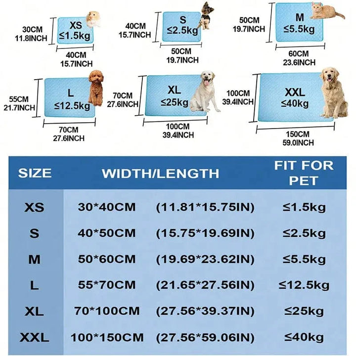 Dogs Self Cooling Mat Pet Cat Cooling Mat And Sleeping Pad For Pets Summer Cool Pads Blanket Washable Ice Silk Breathable Mat | Bowlift