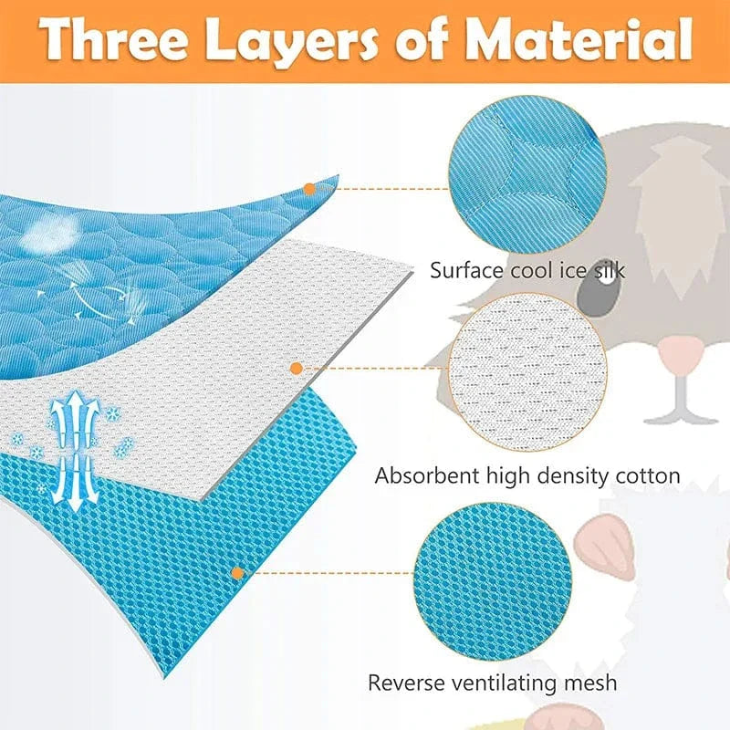 Guinea Pig Cage Liners Summer Small Animal Cooling Mat Breathable Hamster Pee Pad for Rabbit Cage Chinchilla Hedgehogs Pet Item | Bowlift