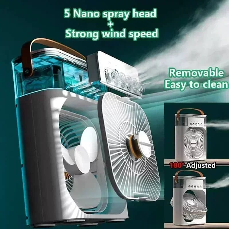 New 3 In 1 Fan Air Conditioner Household Mini Air Cooler LED Night Light Portable Humidifier Air Adjustment Fan Office Home Fan | Bowlift
