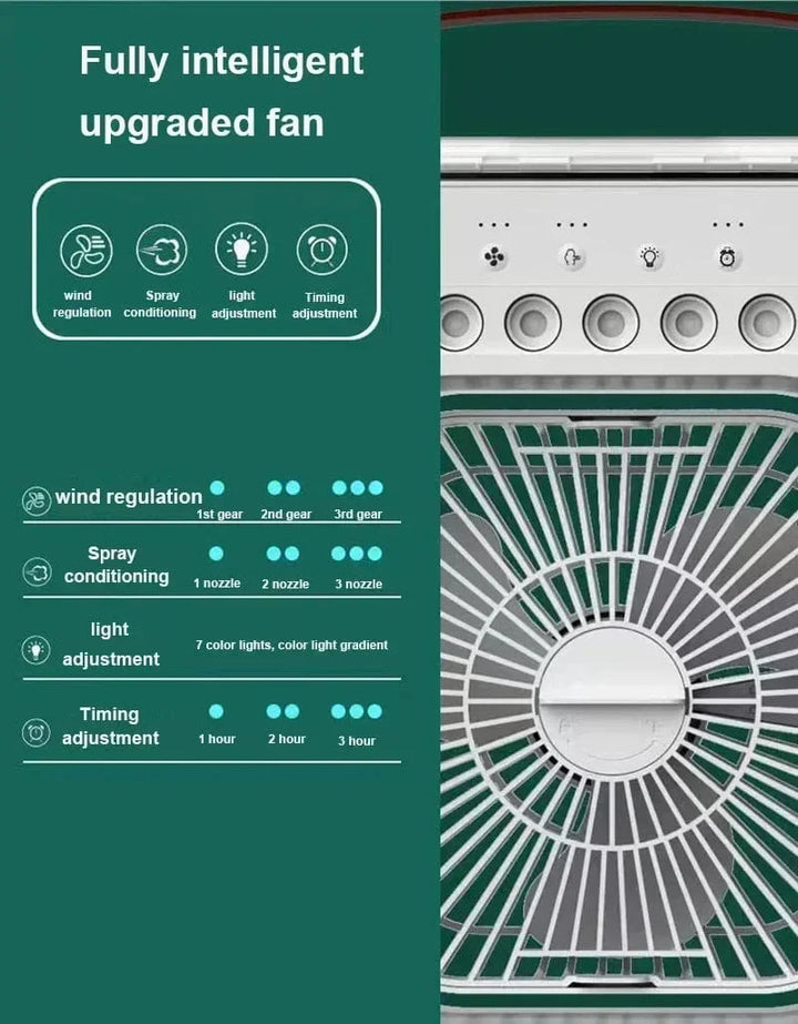 New 3 In 1 Fan Air Conditioner Household Mini Air Cooler LED Night Light Portable Humidifier Air Adjustment Fan Office Home Fan | Bowlift