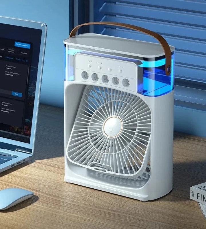 Portable Humidifier Fan Air Conditioner Household Small Air Cooler Hydrocooling Portable Air Adjustment For Office 3 Speed Fan | Bowlift
