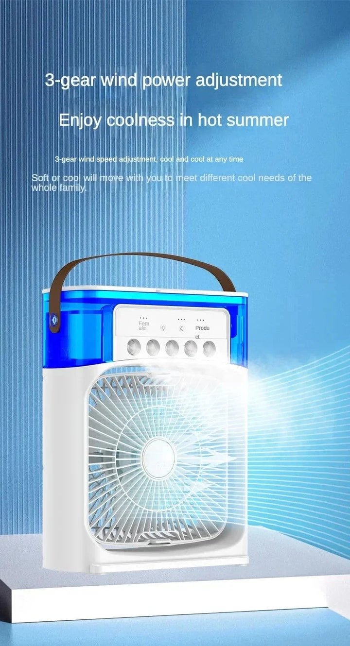 Portable Humidifier Fan Air Conditioner Household Small Air Cooler Hydrocooling Portable Air Adjustment For Office 3 Speed Fan | Bowlift