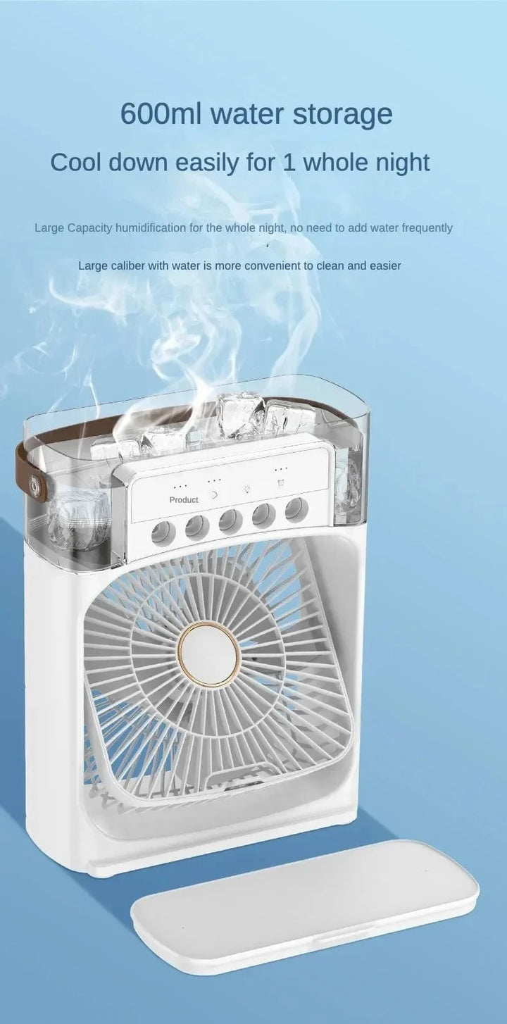 Portable Humidifier Fan Air Conditioner Household Small Air Cooler Hydrocooling Portable Air Adjustment For Office 3 Speed Fan | Bowlift