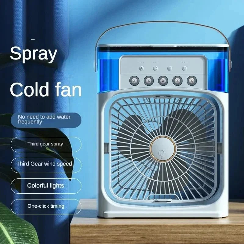 Portable Humidifier Fan Air Conditioner Household Small Air Cooler Hydrocooling Portable Air Adjustment For Office 3 Speed Fan | Bowlift