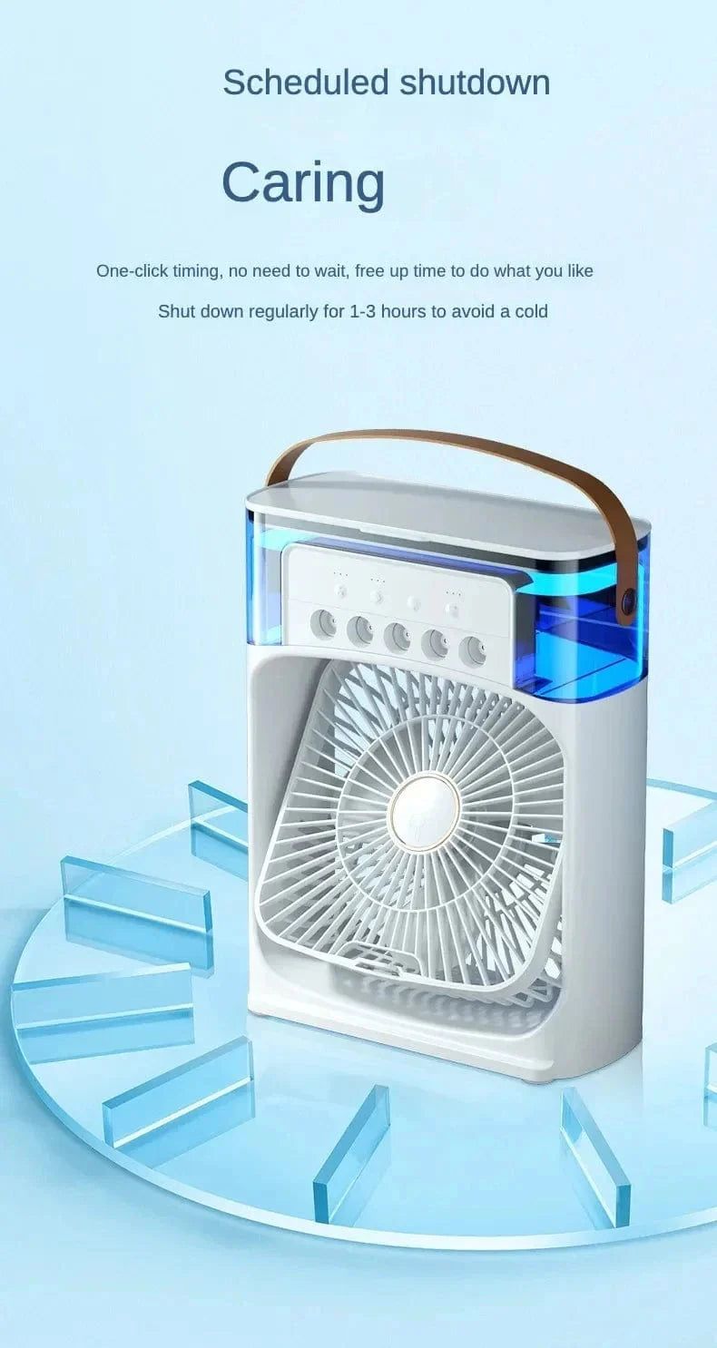 Portable Humidifier Fan Air Conditioner Household Small Air Cooler Hydrocooling Portable Air Adjustment For Office 3 Speed Fan | Bowlift