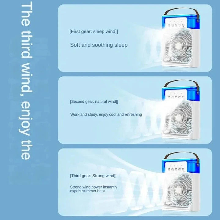 Portable Humidifier Fan Air Conditioner Household Small Air Cooler Hydrocooling Portable Air Adjustment For Office 3 Speed Fan | Bowlift