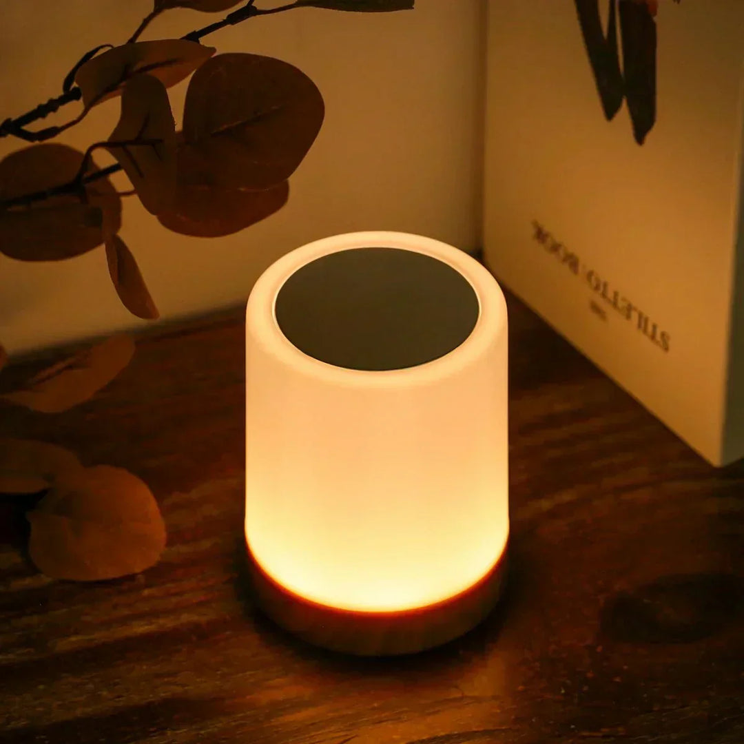 BowLift | LED Table Lamp with Wooden Base and Touch Control