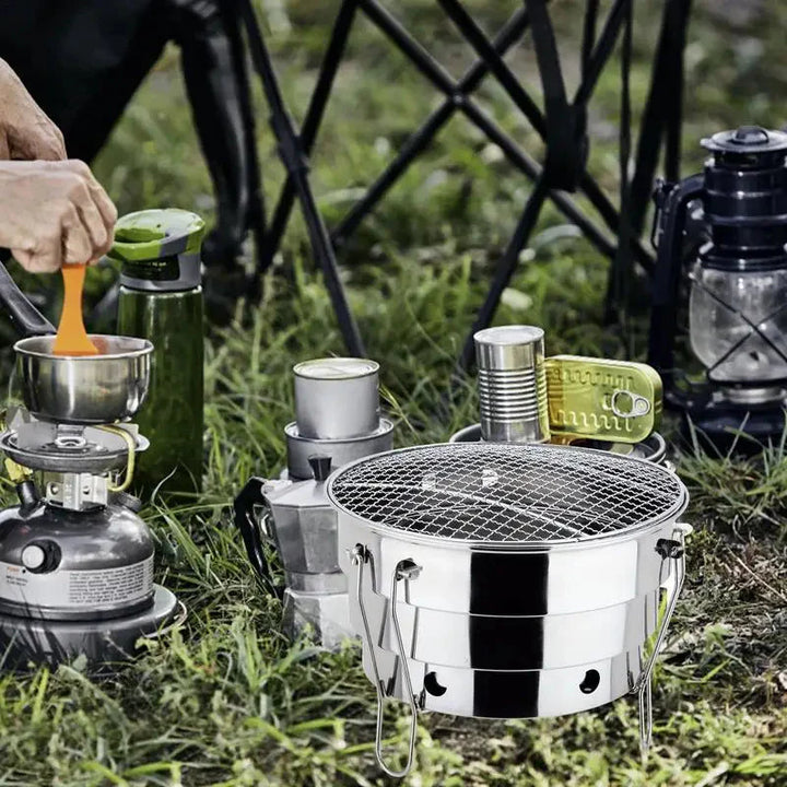 Portable Outdoor BBQ Grill Stainless Steel Fire Pit Charcoal Grill Burner | Bowlift