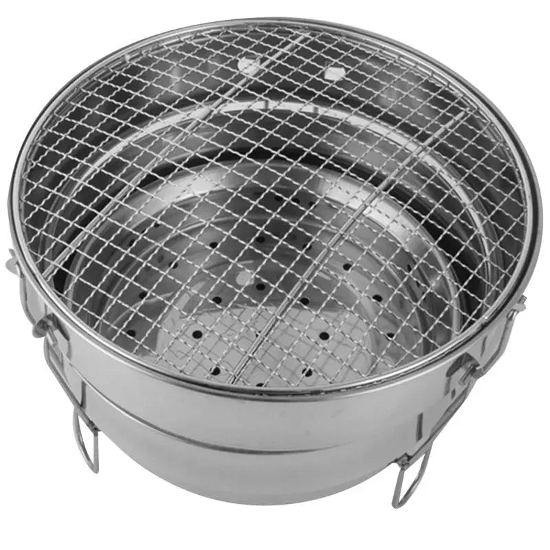 Portable Outdoor BBQ Grill Stainless Steel Fire Pit Charcoal Grill Burner | Bowlift
