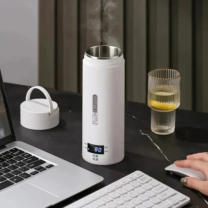 Portable Stainless Steel Electric Kettle Travel Boiler with Thermal Cup | Bowlift
