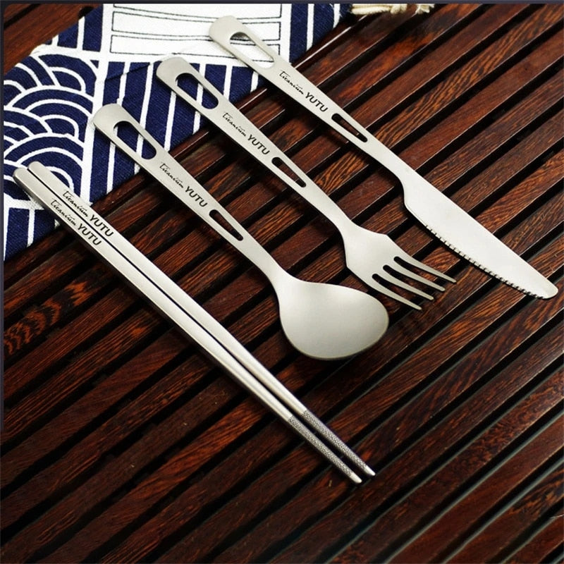 Portable Tableware Set Pure Titanium Frosted Travel Dinnerware | Bowlift