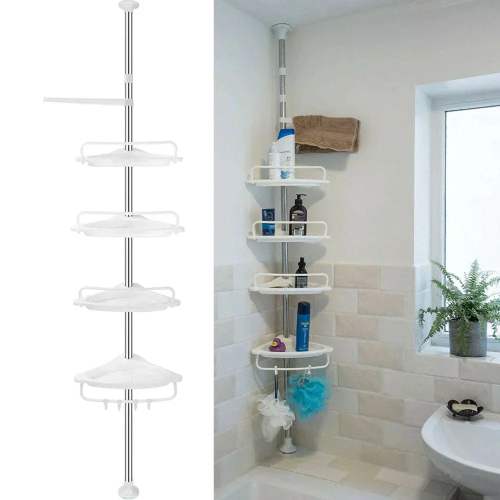Telesto Telescopic Shower Rack – Adjustable Corner Shelf with 4 Levels | Bowlift