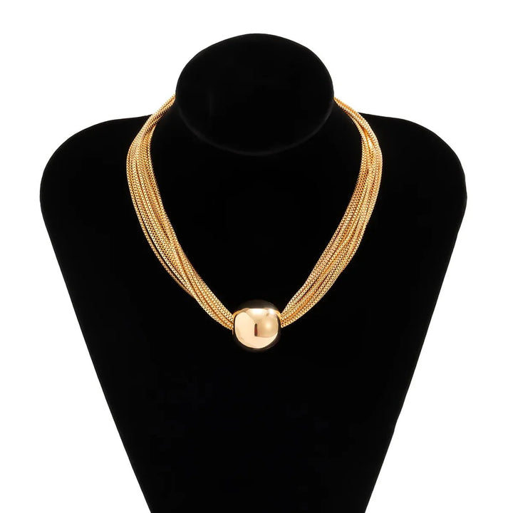 BowLift | Posh Multi Layered Chain Ball Necklace and Bracelet