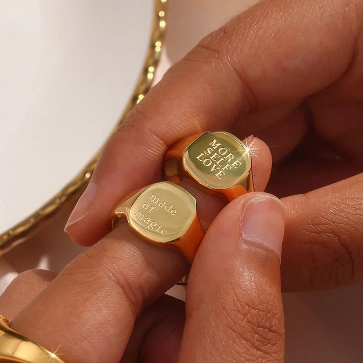 BowLift | Positive Affirmation Engraved Rings