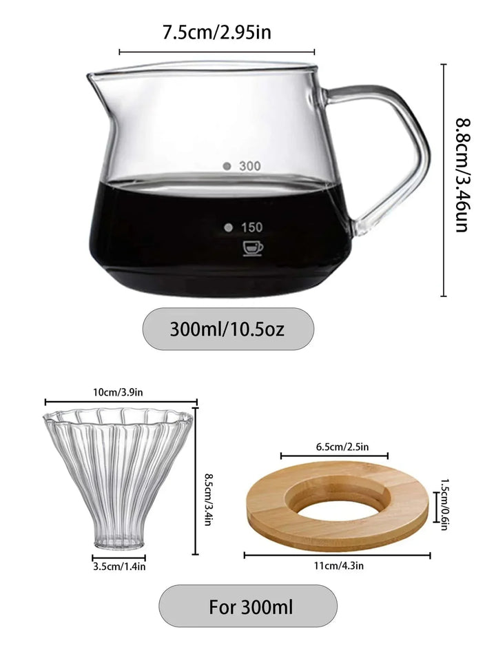Pour Over Coffee Maker Set Glass Carafe Coffee with Glass Coffee Filter | Bowlift