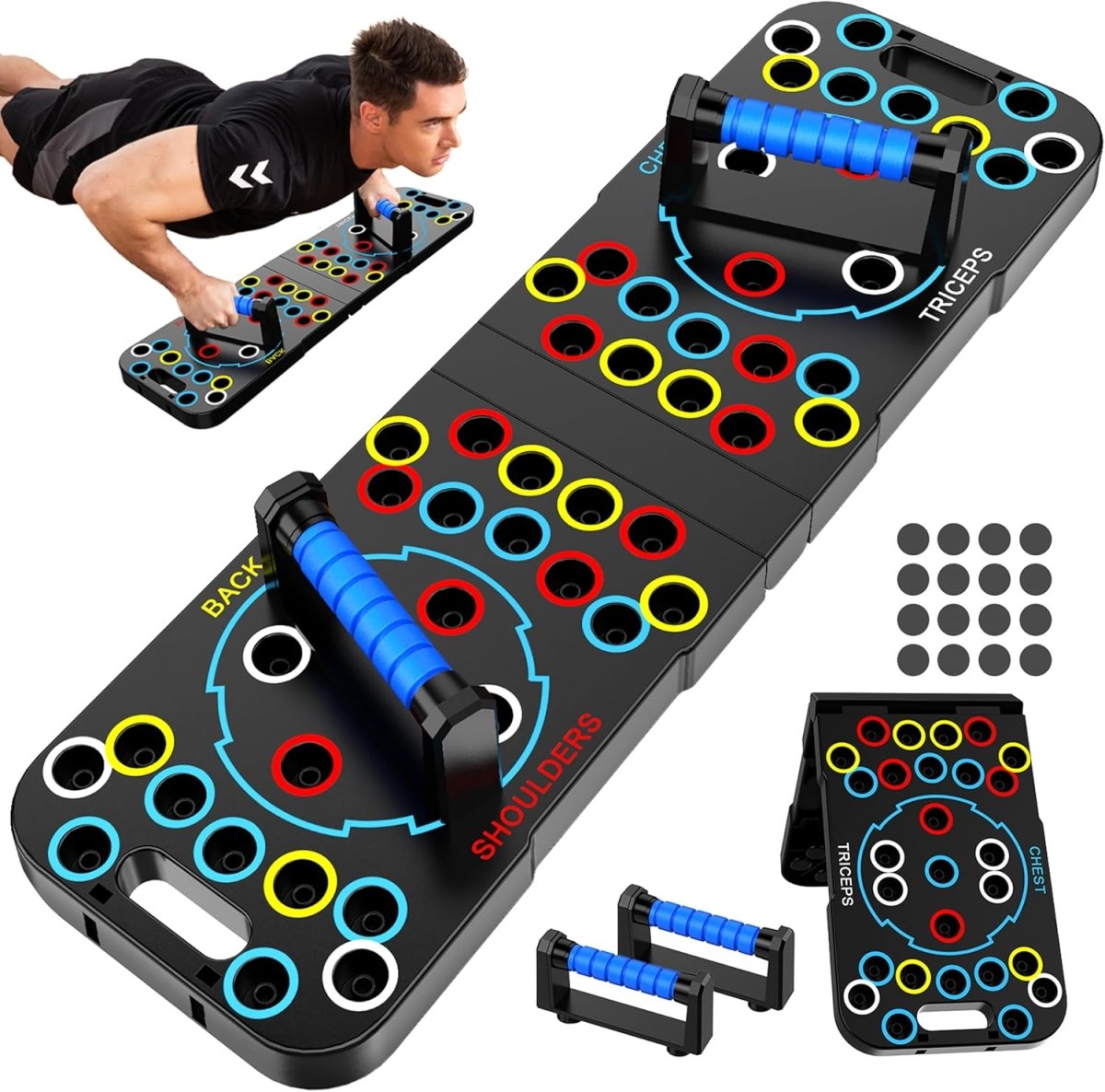 BowLift | Powerflex Push-Up Training Board – Color-Coded Chest, Shoulder & Triceps Workout – Durable & Portable Design – All Fitness Levels