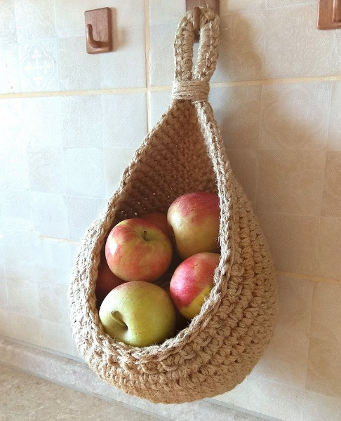 BowLift | Stylish EcoWeave Hanging Basket - for Sustainable Storage of Vegetables and Fruit