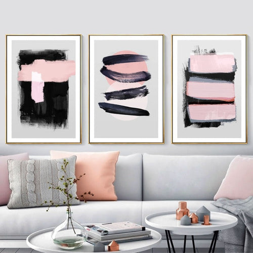 Pink Watercolor Ink - Canvas Wall Art Painting | Bowlift