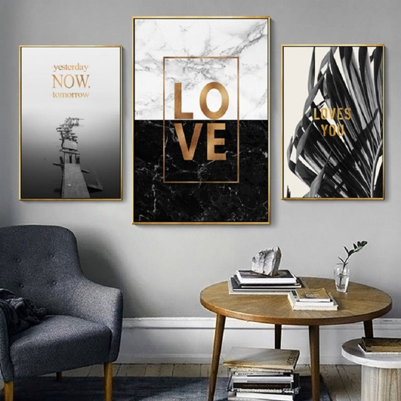 Modern Cool Love Quotes - Canvas Wall Art Painting | Bowlift