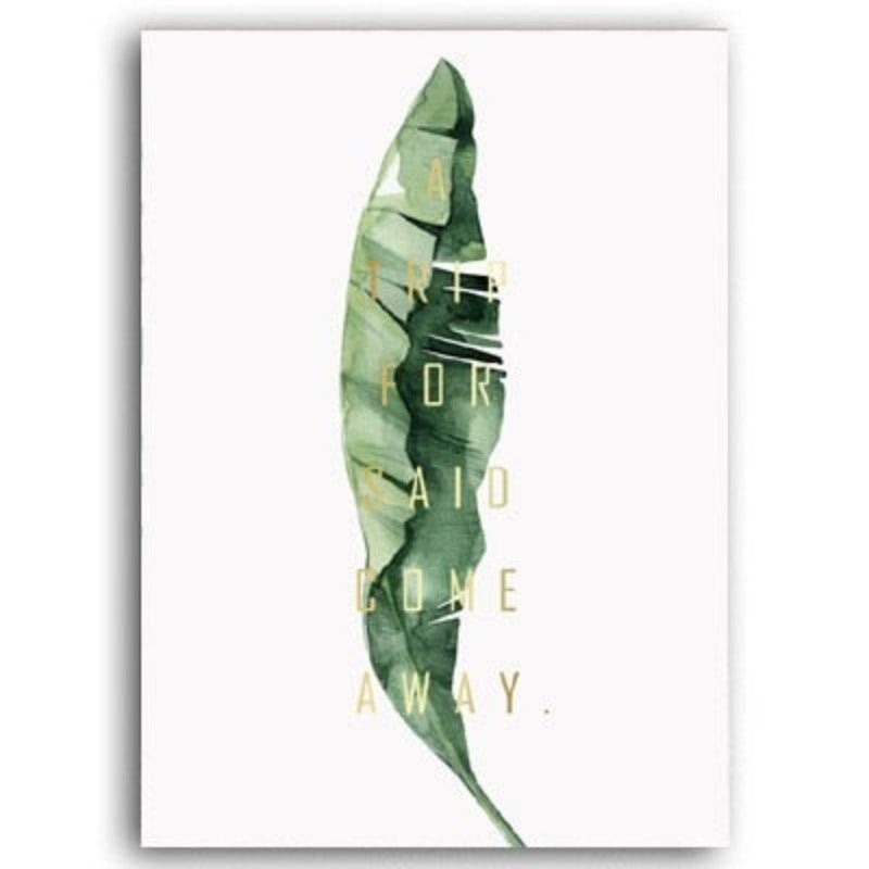 Watercolor Green Tropical Plants - Canvas Wall Art Painting | Bowlift