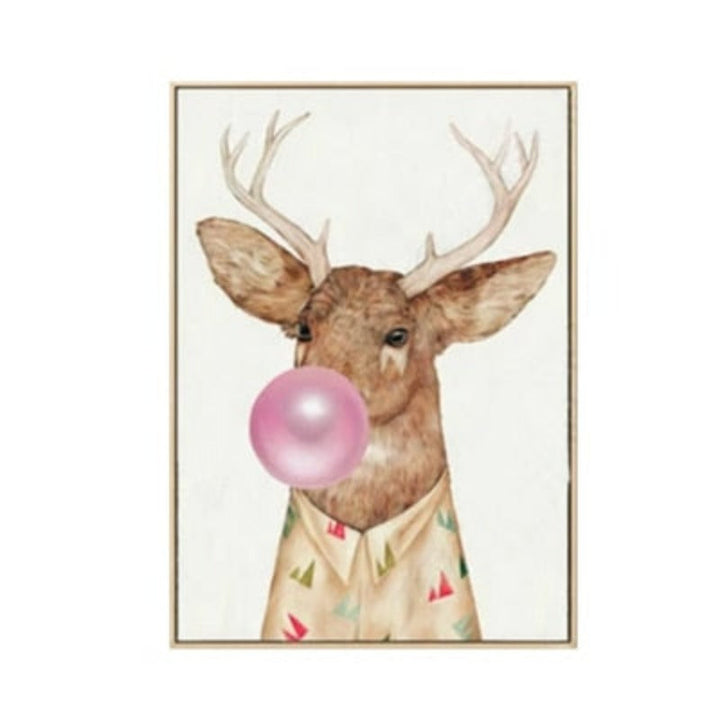 Cute Animals Blowing Bubbles - Canvas Wall Art Painting | Bowlift