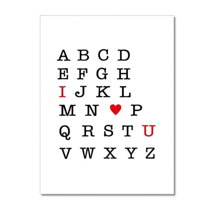 I Love You ABC Alphabet Nursery Decor Wall Art DIY - Canvas Wall Art Painting | Bowlift