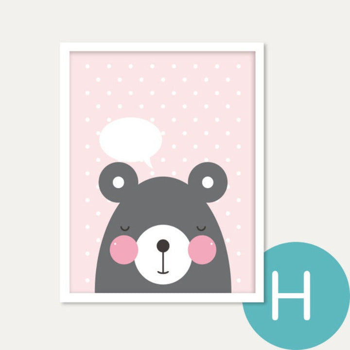 Modern Cartoon Animals Canvas Paintings - Canvas Wall Art Painting | Bowlift