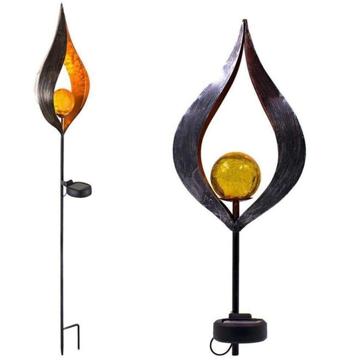 BowLift | IgnisLuxe LED Garden Light with Artificial Flame Look | Solar Powered | Atmospheric Outdoor Lighting | Decor for Garden & Terrace