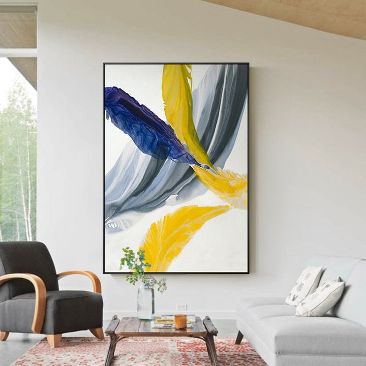 Feathers of Hope Colorful HD - Canvas Wall Art Painting | Bowlift