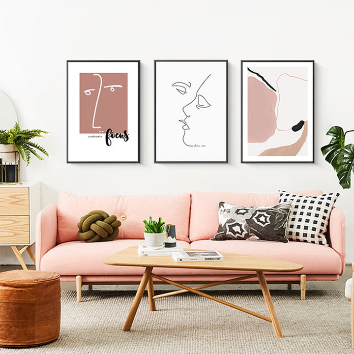 Nordic Abstract Line Character - Canvas Wall Art Painting | Bowlift