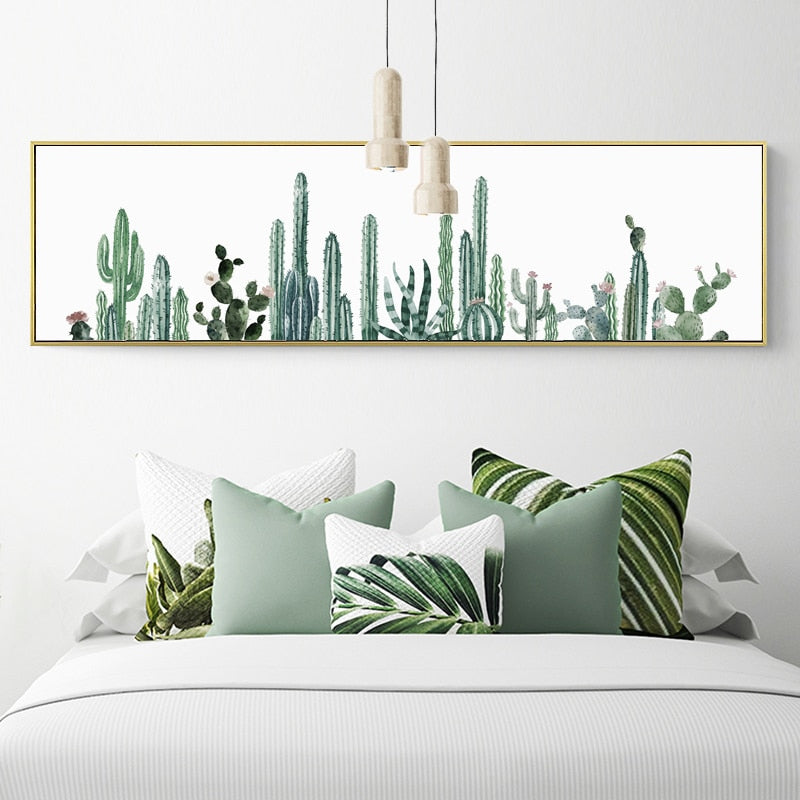 Nordic Cactus Flower Poster Plant - Canvas Wall Art Painting | Bowlift