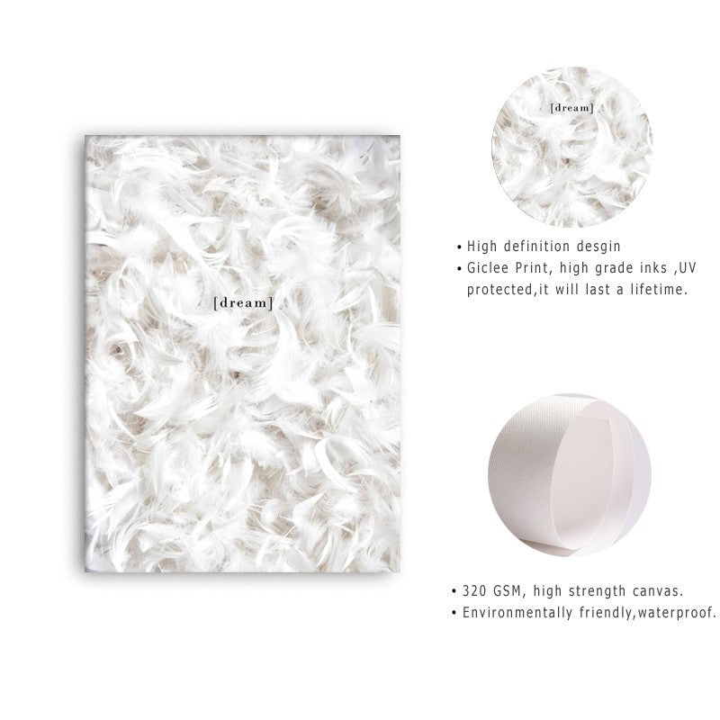 White Leather Poster and Print - Canvas Wall Art Painting | Bowlift