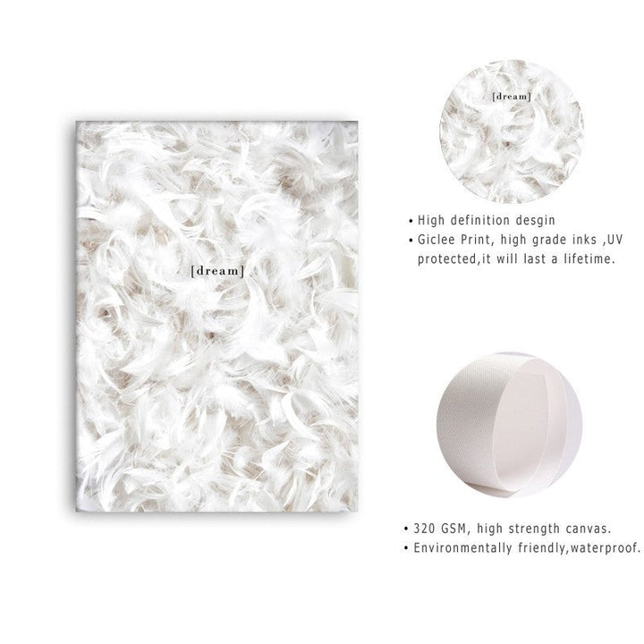 White Leather Poster and Print - Canvas Wall Art Painting | Bowlift